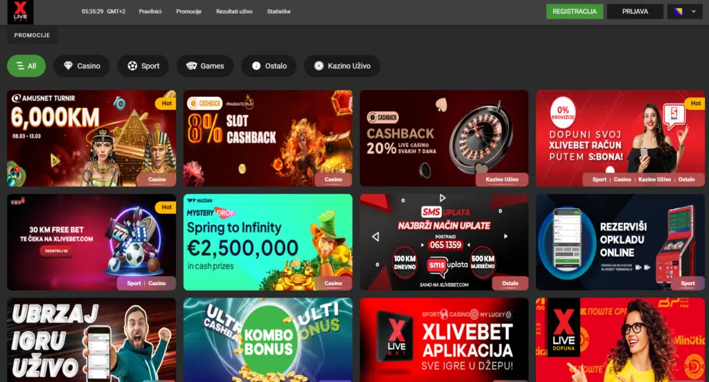 Bonus dobrodošlice za kasino Xlivebet
